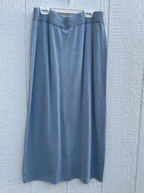Eileen Fisher Light Blue Knit Maxi Skirt Sz small